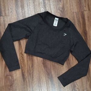 Gymshark Charcoal Long Sleeve Crop Top